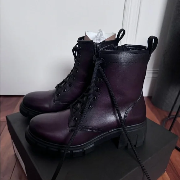 NWT Thursdays Coda Boots - Black Cherry 7.5 - Picture 6 of 7